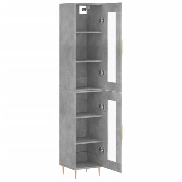 vidaXL Ντουλάπι Γκρι Σκυροδέματος 34,5x34x180 εκ. Επεξεργασμένο Ξύλο