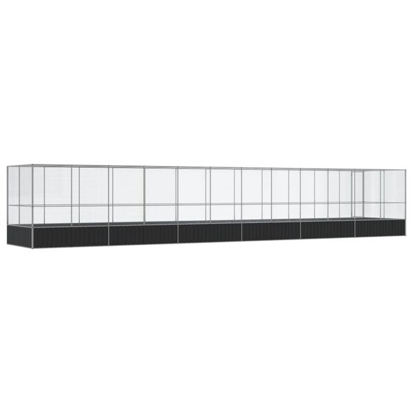 vidaXL Κλουβί με Επέκταση Ασημένιο 1246x207x212 εκ. Ατσάλινο