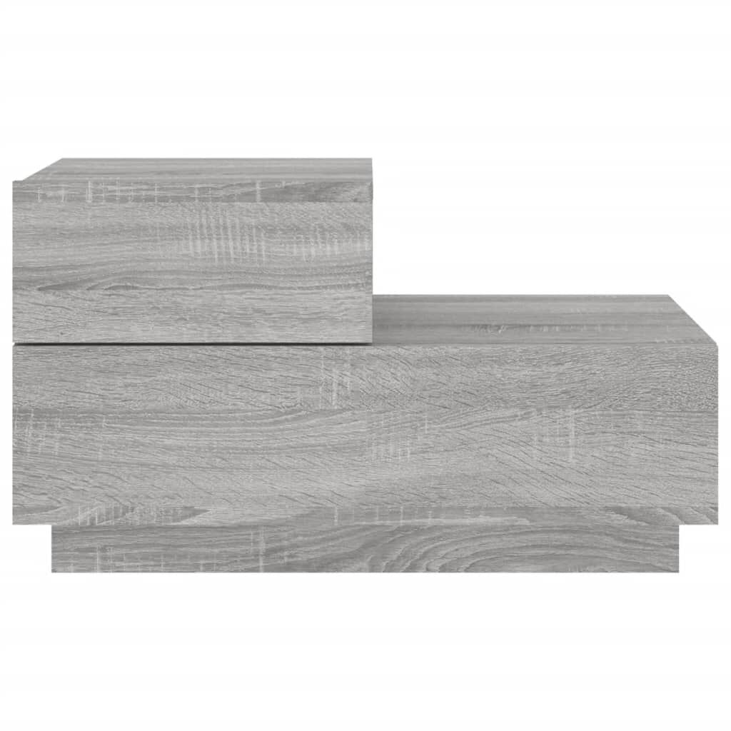 vidaXL Κομοδίνο με Φώτα LED Γκρι Sonoma 70 x 36 x 40,5 εκ.