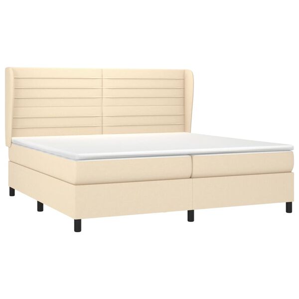 vidaXL &Kappa;&rho;&epsilon;&beta;ά&tau;&iota; Boxspring &mu;&epsilon; &Sigma;&tau;&rho;ώ&mu;&alpha; &Kappa;&rho;&epsilon;&mu; 200x200 &epsilon;&kappa;. &Upsilon;&phi;&alpha;&sigma;&mu;ά&tau;&iota;&nu;&omicron;