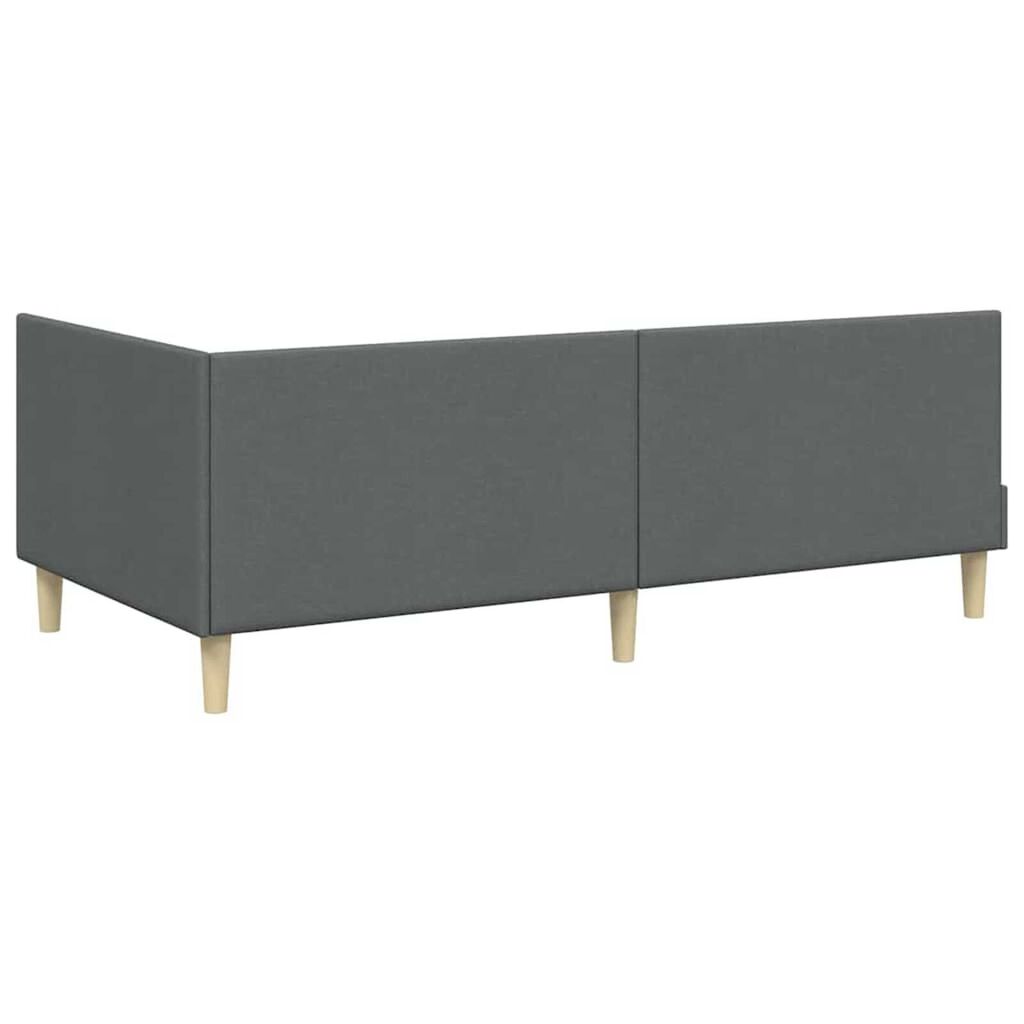 vidaXL Κρεβάτι Γωνίας Σκούρο γκρι 80 x 200 cm Ύφασμα και Έργο ξύλου