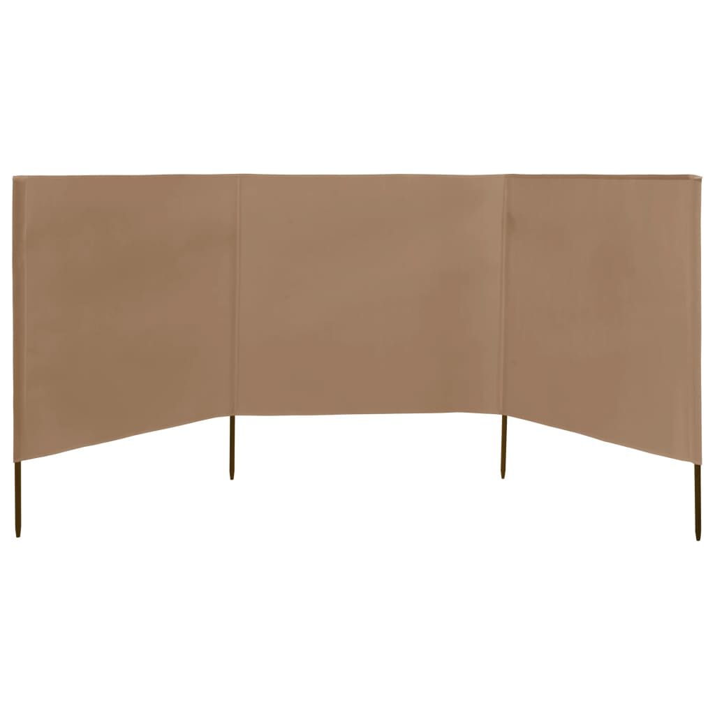 vidaXL Προστατευτικό Αέρα με 3 Πάνελ Taupe 400 x 160 εκ. Υφασμάτινο