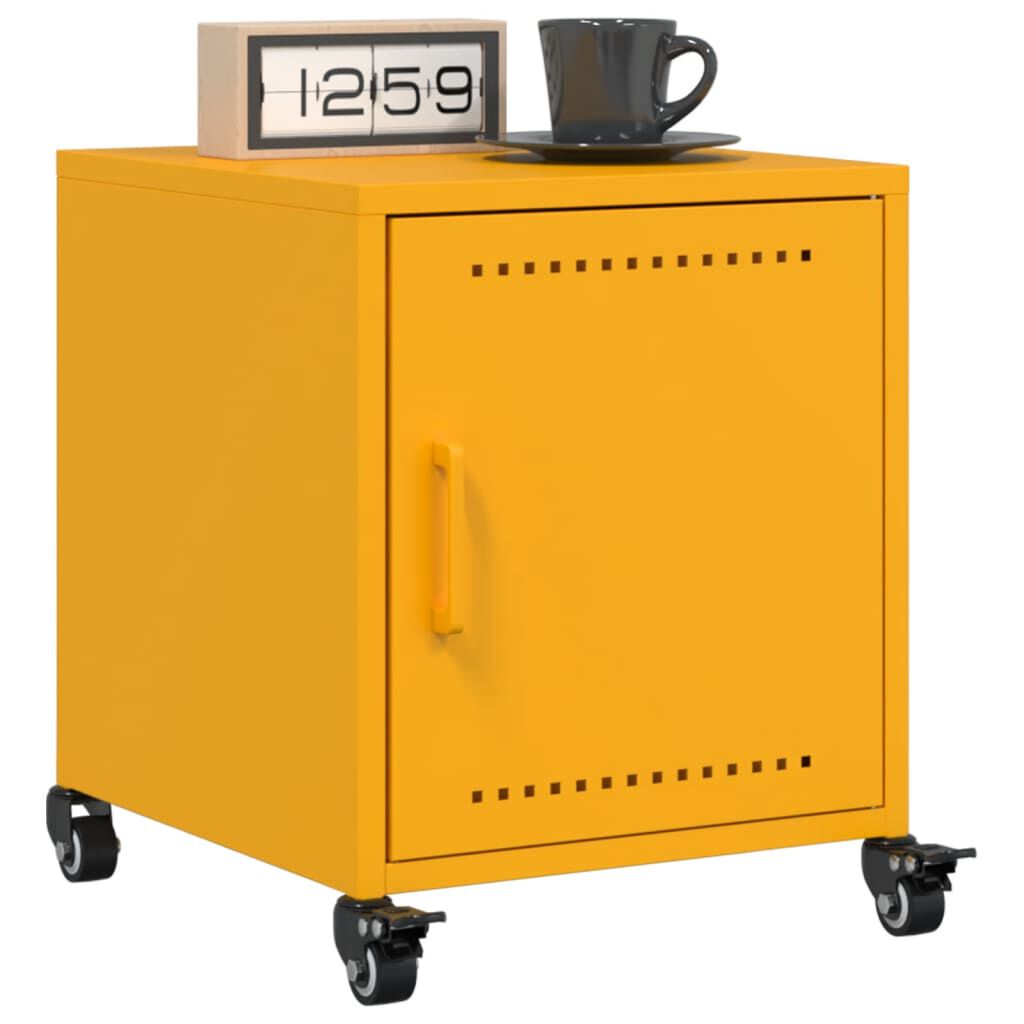 vidaXL Κομοδίνο Μουσταρδί 36x39x43,5 εκ. από Χάλυβα