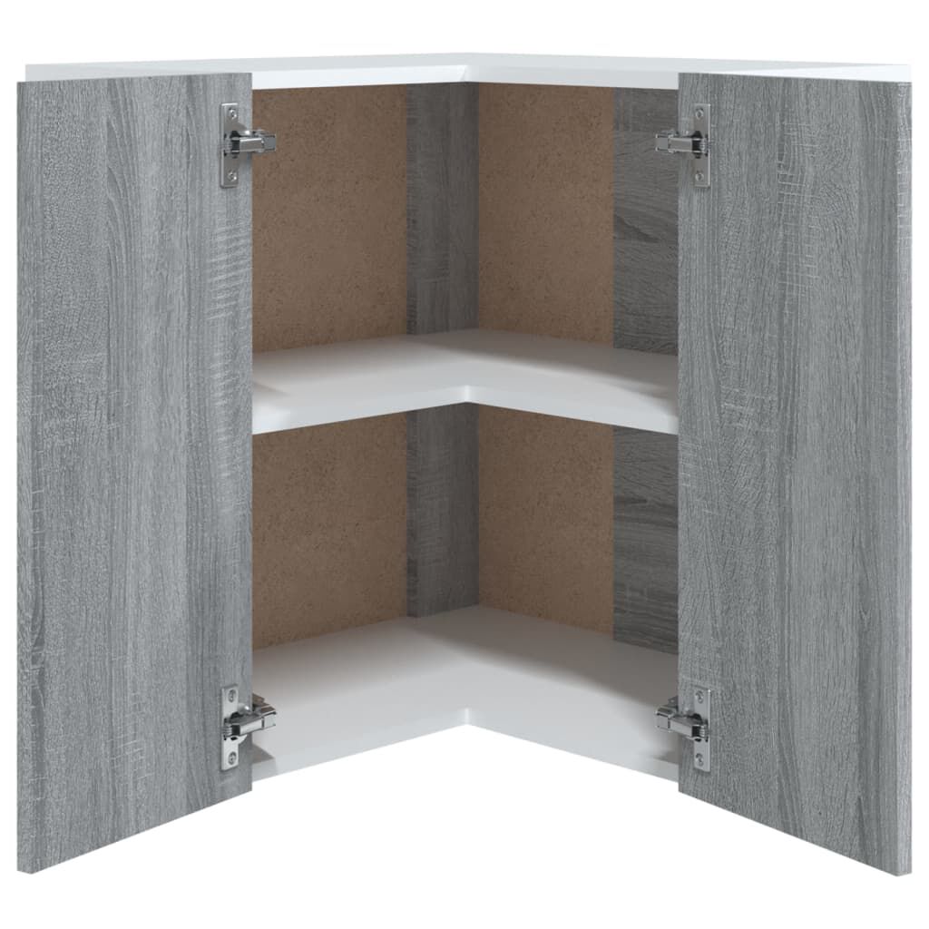 vidaXL Ντουλάπι Κρεμαστό Γωνιακό Lyon Γκρι Sonoma 57x57x60εκ.