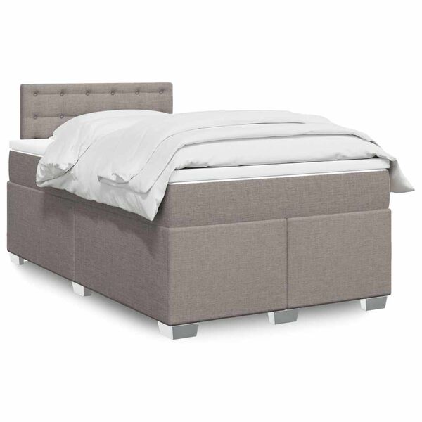 vidaXL &Kappa;&rho;&epsilon;&beta;ά&tau;&iota; Boxspring &mu;&epsilon; &Sigma;&tau;&rho;ώ&mu;&alpha; Taupe 120x190 &epsilon;&kappa;. &Upsilon;&phi;&alpha;&sigma;&mu;ά&tau;&iota;&nu;&omicron;