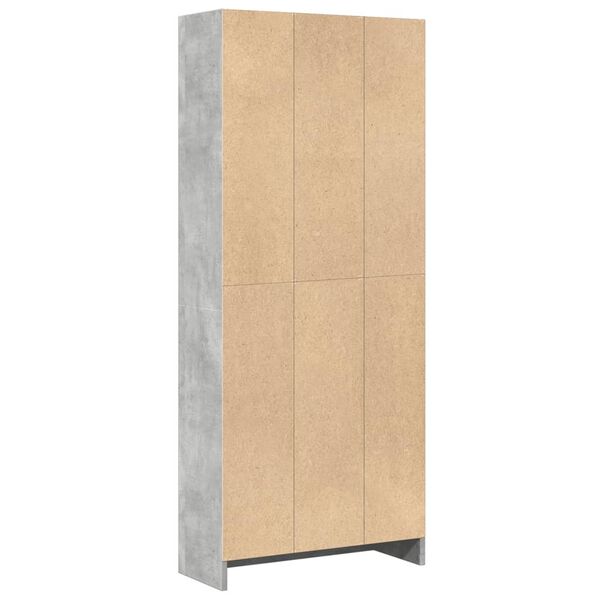 vidaXL Βιβλιοθήκη Γκρι Σκυροδέματος 60x24x143 εκ. Επεξεργ. Ξύλο