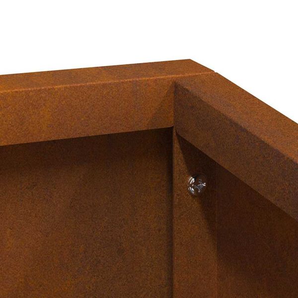vidaXL Γλάστρα Κήπου Καφέ 80 x 80 x 50 εκ. Ατσάλι σκληρυθέν στον αέρα