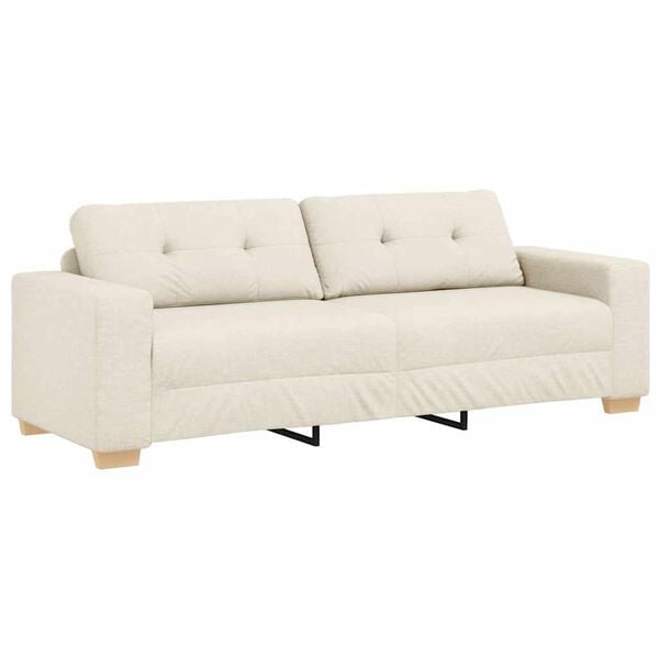 vidaXL Καναπές με μαξιλάρι με μαξιλάρι Μπεζ 220 x 78 x 84 εκ. Λινό