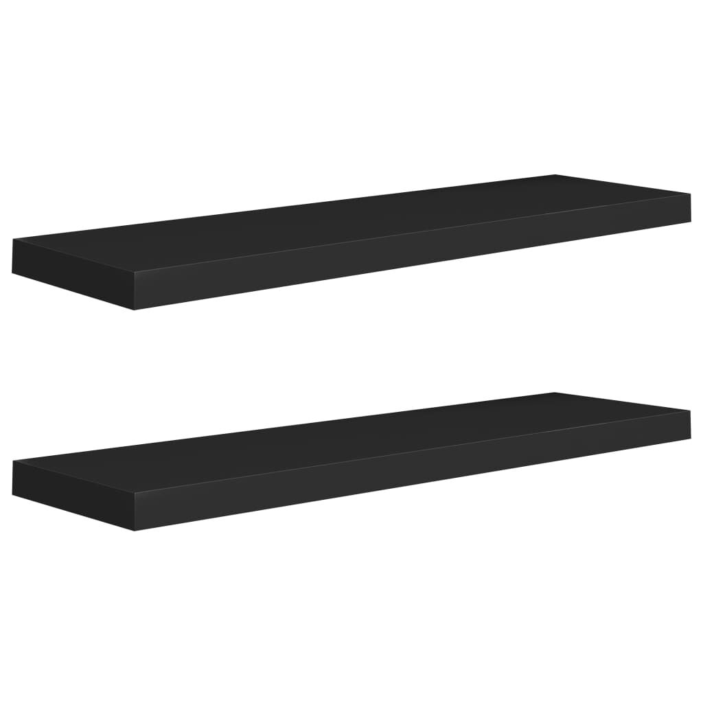 vidaXL Ράφια Τοίχου 2 τεμ. Μαύρα 90x23,5x3,8 εκ. MDF