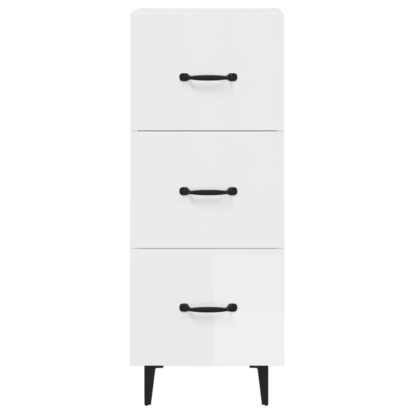 vidaXL Ντουλάπι Γυαλιστερό Λευκό 34,5x34x90 εκ. Επεξεργασμένο Ξύλο