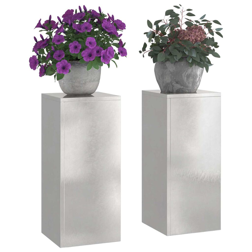 vidaXL Στήριξη φυτών 2 pcs Ασημί 24 x 24 x 55 εκ. Ανοξείδωτο ατσάλι