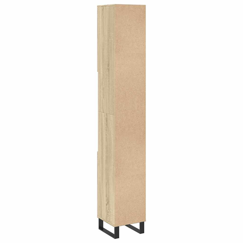 vidaXL Ντουλάπι Μπάνιου Sonoma Δρυς 30x30x190 εκ. Επεξεργασμένο Ξύλο