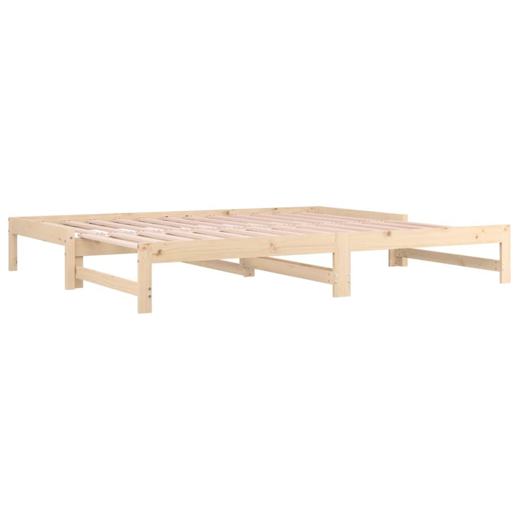 vidaXL Καναπές Κρεβάτι Συρόμενος 2x(80x200) εκ. από Μασίφ Ξύλο Πεύκου