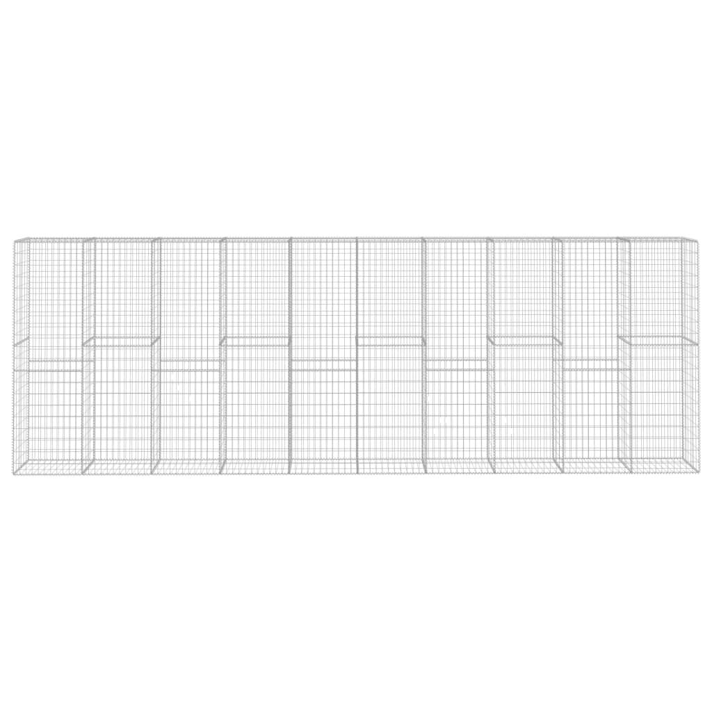 vidaXL Συρματοκιβώτιο Τοίχος 600x50x200 εκ. Γαλβαν.Χάλυβας + Κάλυμμα