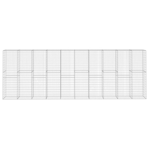vidaXL Συρματοκιβώτιο Τοίχος 600x50x200 εκ. Γαλβαν.Χάλυβας + Κάλυμμα