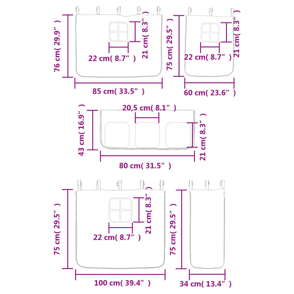 vidaXL Υπερυψ. Κρεβάτι με Κουρτίνες Μπλε 90x190 εκ. Μασίφ Ξύλο Πεύκου