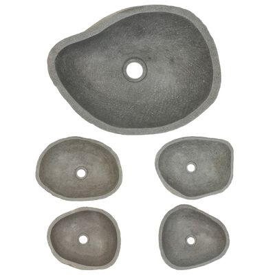 vidaXL Νιπτήρας River Stone Οβάλ 37-46 εκ.