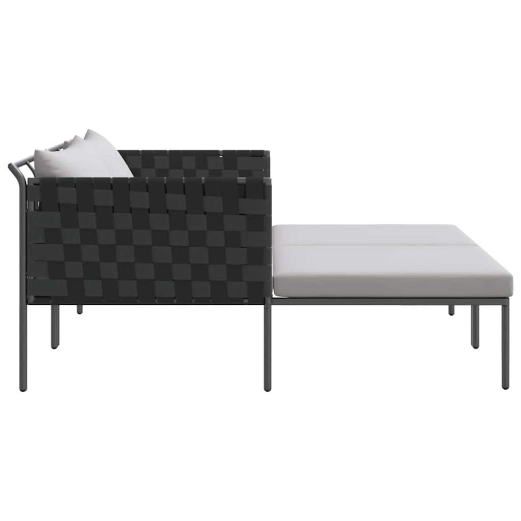 vidaXL Ήλιο-κρεβάτι με μαξιλάρι Ανθρακί 115 x 153 x 69.5 εκ. Ατσάλι