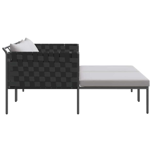 vidaXL Ήλιο-κρεβάτι με μαξιλάρι Ανθρακί 115 x 153 x 69.5 εκ. Ατσάλι