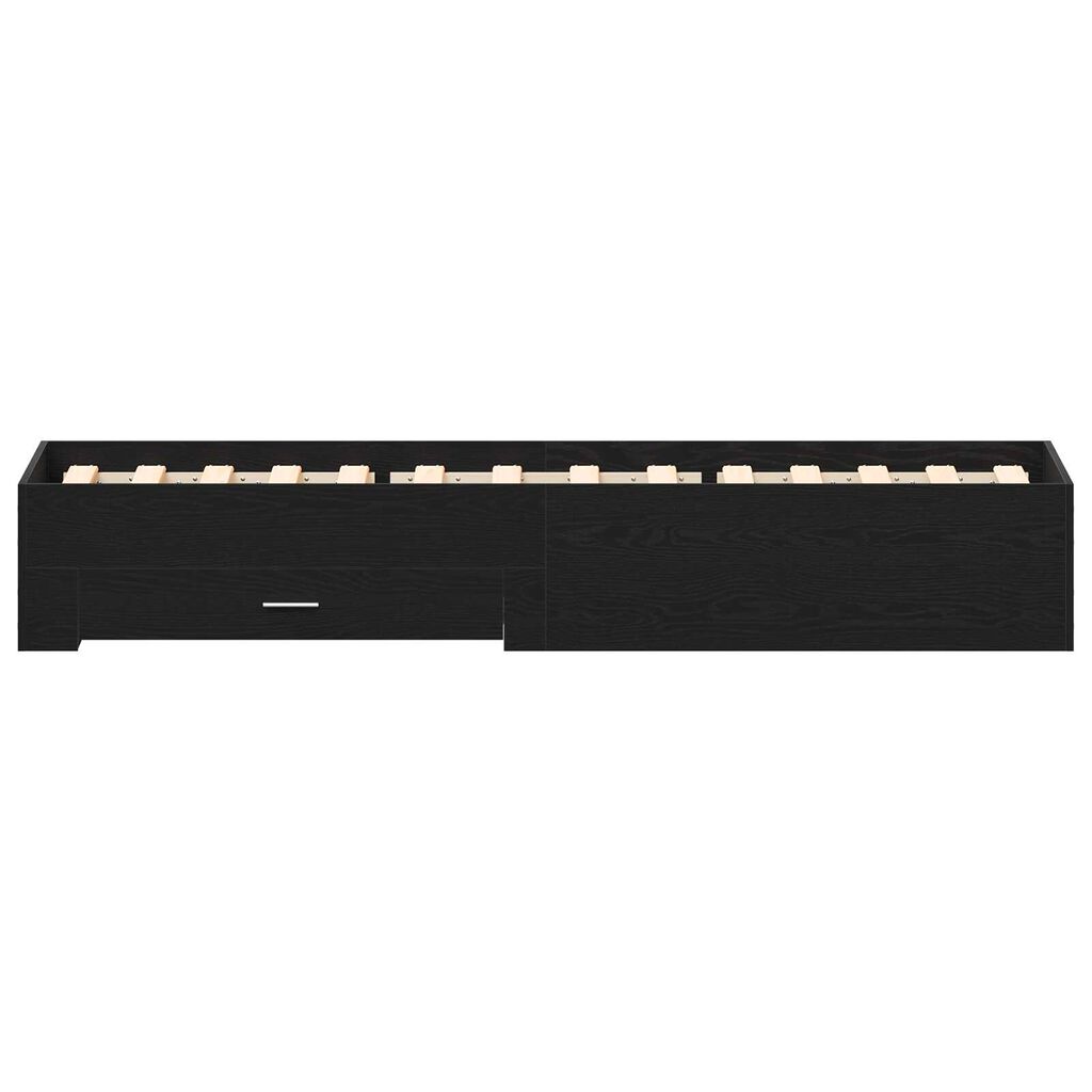 vidaXL Κρεβάτι με Συρτάρια Μαύρη δρυς 100 x 200 cm Επεξεργασμένο ξύλο