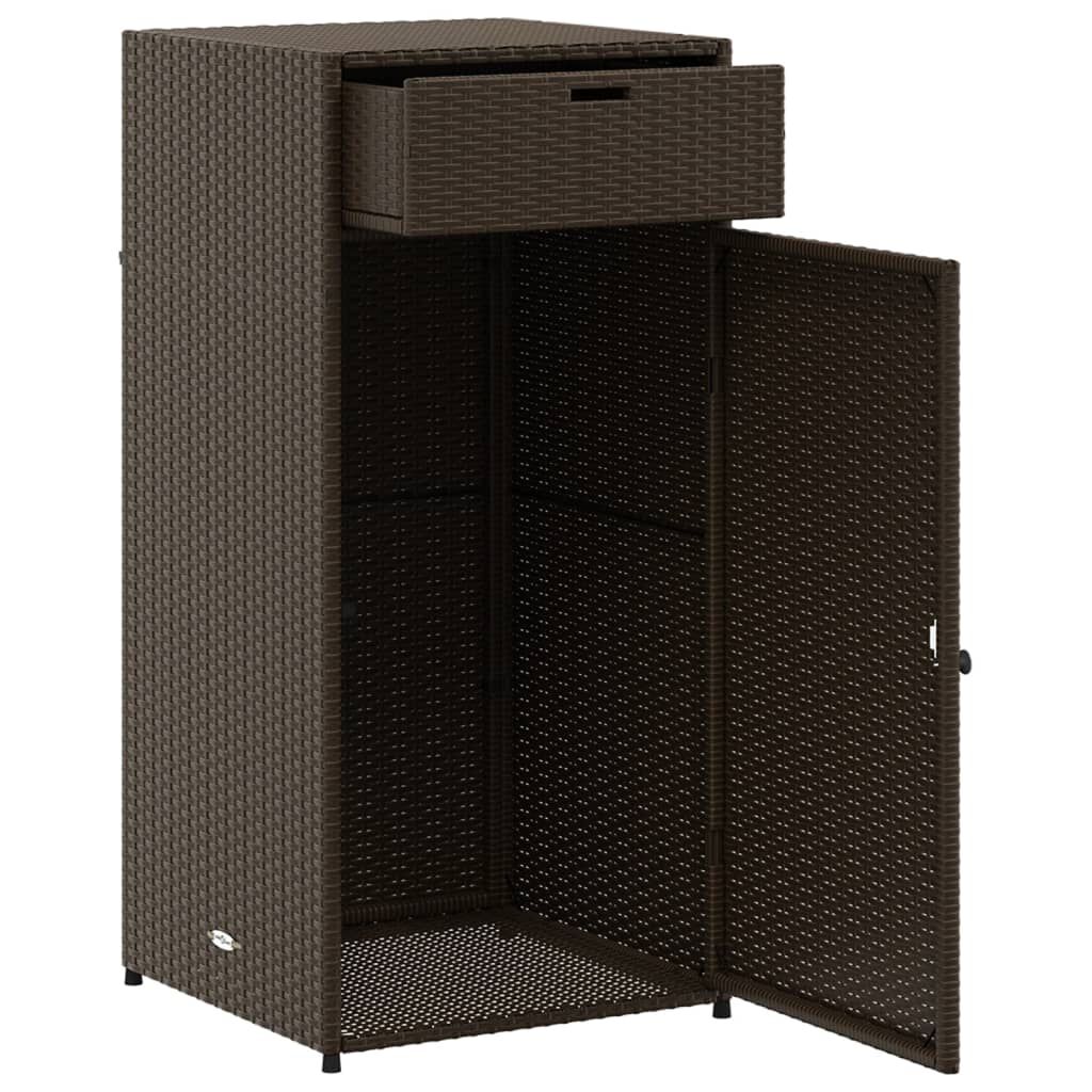 vidaXL Ντουλάπι Αποθήκευσης Κήπου Καφέ 55x55x111 εκ. Συνθετικό Ρατάν