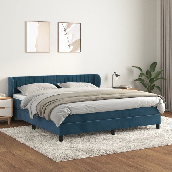 vidaXL &Kappa;&rho;&epsilon;&beta;ά&tau;&iota; Boxspring &mu;&epsilon; &Sigma;&tau;&rho;ώ&mu;&alpha; &Sigma;&kappa;&omicron;ύ&rho;&omicron; &Mu;&pi;&lambda;&epsilon; 160x200 &epsilon;&kappa;. &Beta;&epsilon;&lambda;&omicron;ύ&delta;&iota;&nu;&omicron;