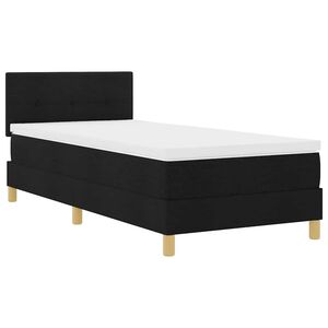 vidaXL Κρεβάτι box spring με στρώμα με στρώμα Μαύρο 80 x 200 cm ύφασμα