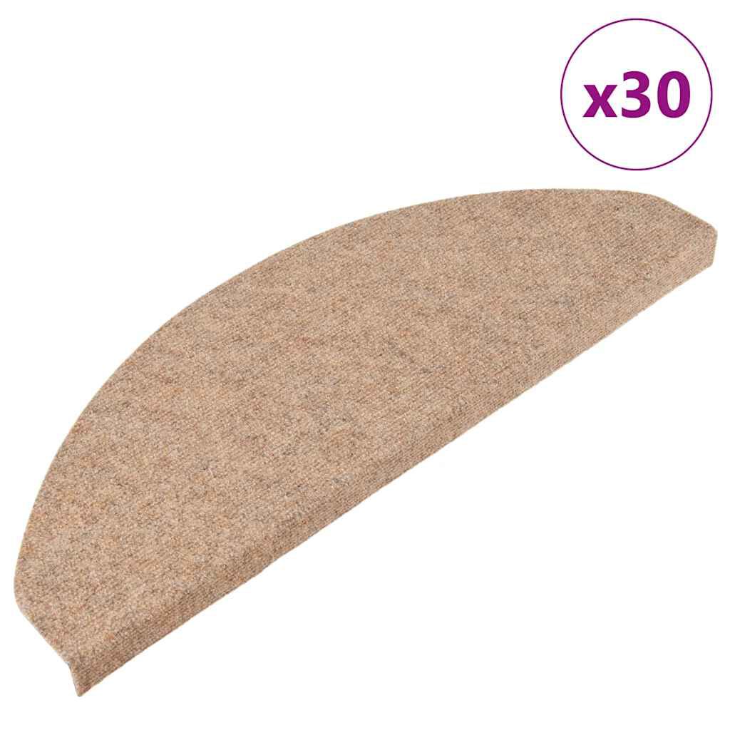 vidaXL Πατάκια Σκάλας Αυτοκόλλητα 30 τεμ. Μπεζ 65 x 22,5 x 3,5 εκ.