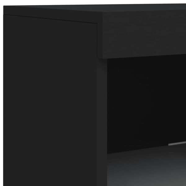 vidaXL Μπουφές με Φώτα LED Μαύρος 162 x 37 x 100 εκ.