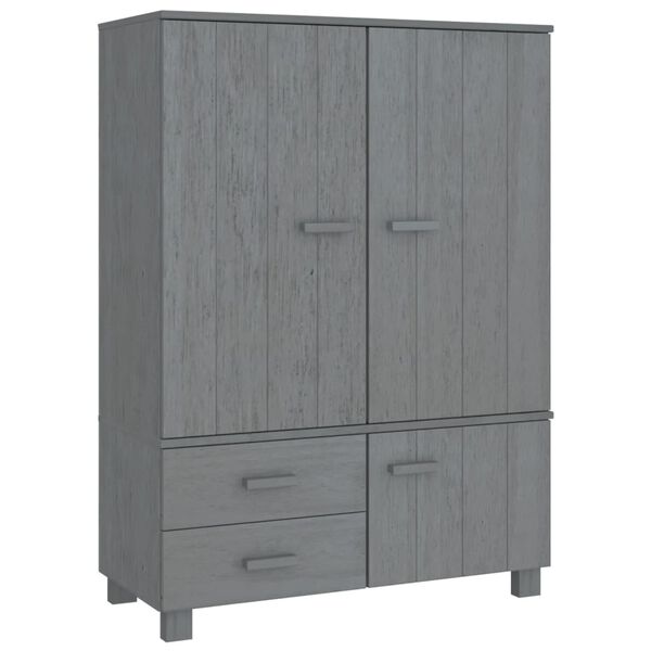 vidaXL Ντουλάπα HAMAR Σκ. Γκρι 99 x 45 x 137 εκ. Μασίφ Ξύλο Πεύκου