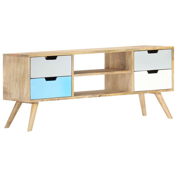 vidaXL Έπιπλο Τηλεόρασης 110 x 35 x 48 εκ. από Μασίφ Ξύλο Μάνγκο