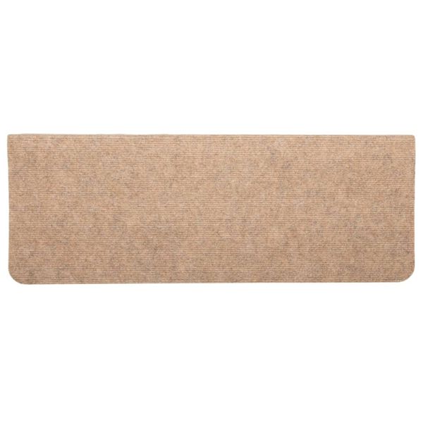 vidaXL Πατάκια Σκάλας Αυτοκόλλητα 15 τεμ. Μπεζ 65x24,5x3,5 εκ.