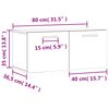 vidaXL Ντουλάπι Τοίχου Γκρι Sonoma 80x36,5x35 εκ. Επεξεργασμένο Ξύλο