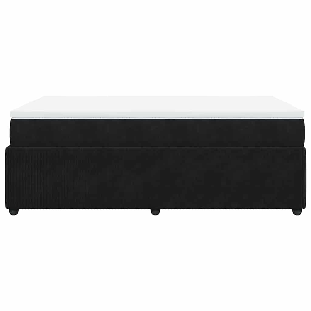 vidaXL Κρεβάτι Boxspring με Στρώμα Μαύρο 120 x 200 εκ. Βελούδινο