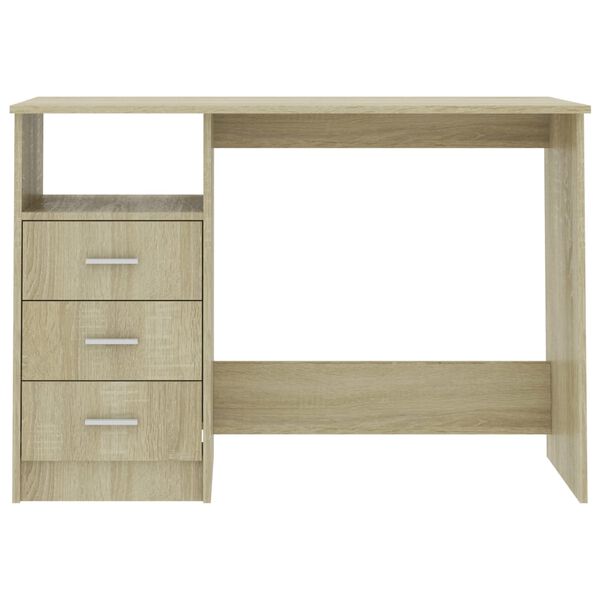 vidaXL Γραφείο με Συρτάρια Sonoma Δρυς 110x50x76 εκ. από Μοριοσανίδα