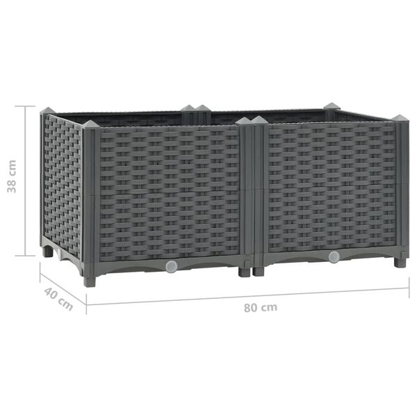 vidaXL Ζαρντινιέρα 80 x 40 x 38 εκ. από Πολυπροπυλένιο