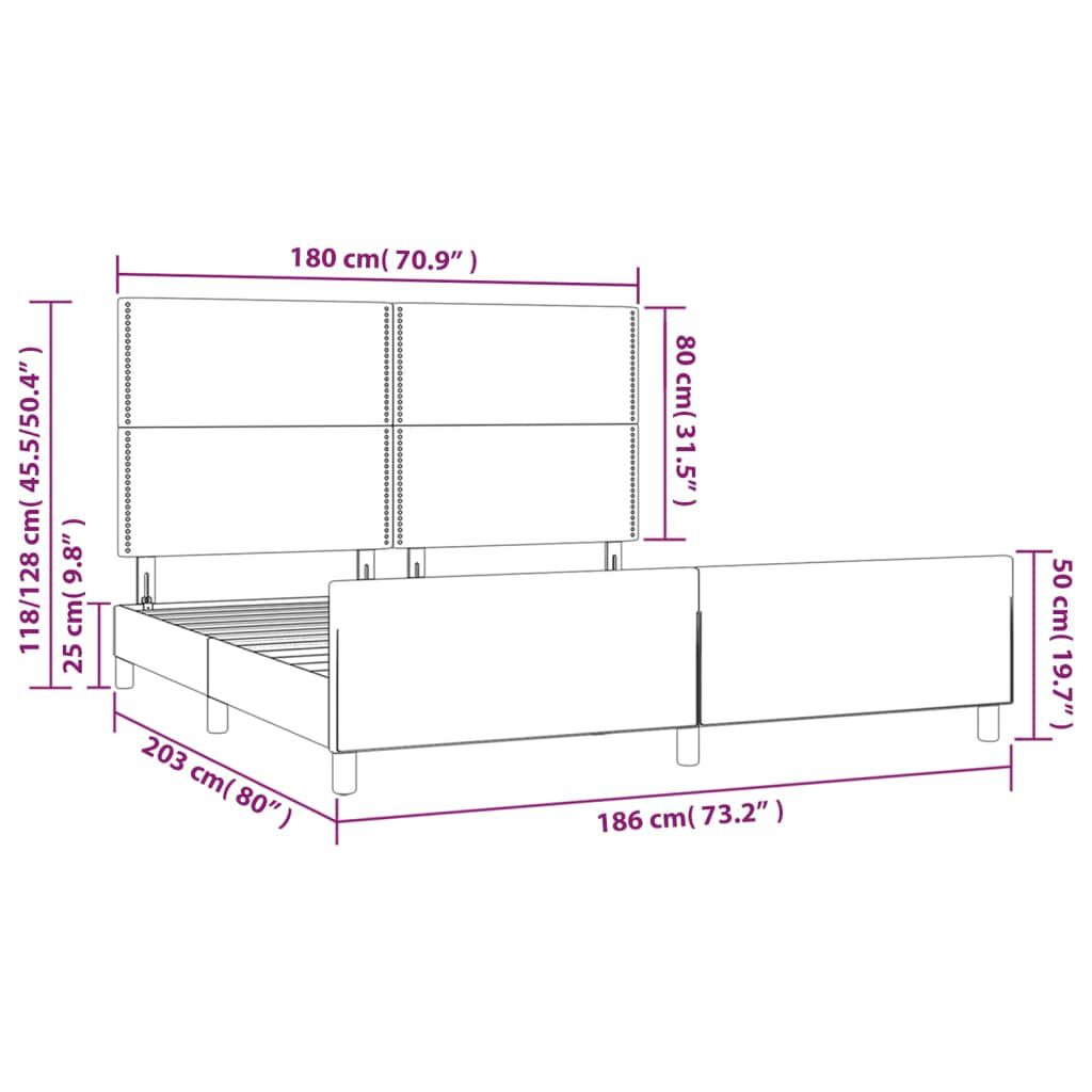 vidaXL Σκελετός Κρεβατιού Χωρίς Στρώμα Κρεμ 180x200 εκ. Υφασμάτινο
