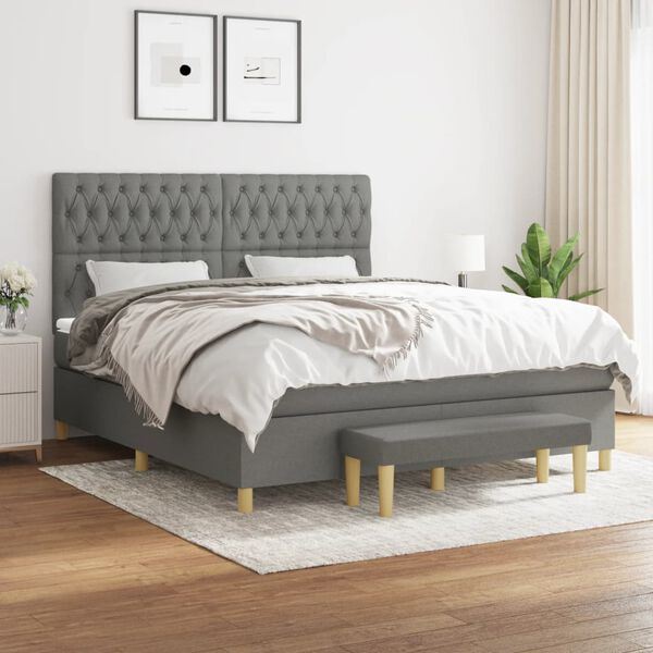 vidaXL &Kappa;&rho;&epsilon;&beta;ά&tau;&iota; Boxspring &mu;&epsilon; &Sigma;&tau;&rho;ώ&mu;&alpha; &Sigma;&kappa;&omicron;ύ&rho;&omicron; &Gamma;&kappa;&rho;&iota; 180x200 &epsilon;&kappa; &Upsilon;&phi;&alpha;&sigma;&mu;ά&tau;&iota;&nu;
