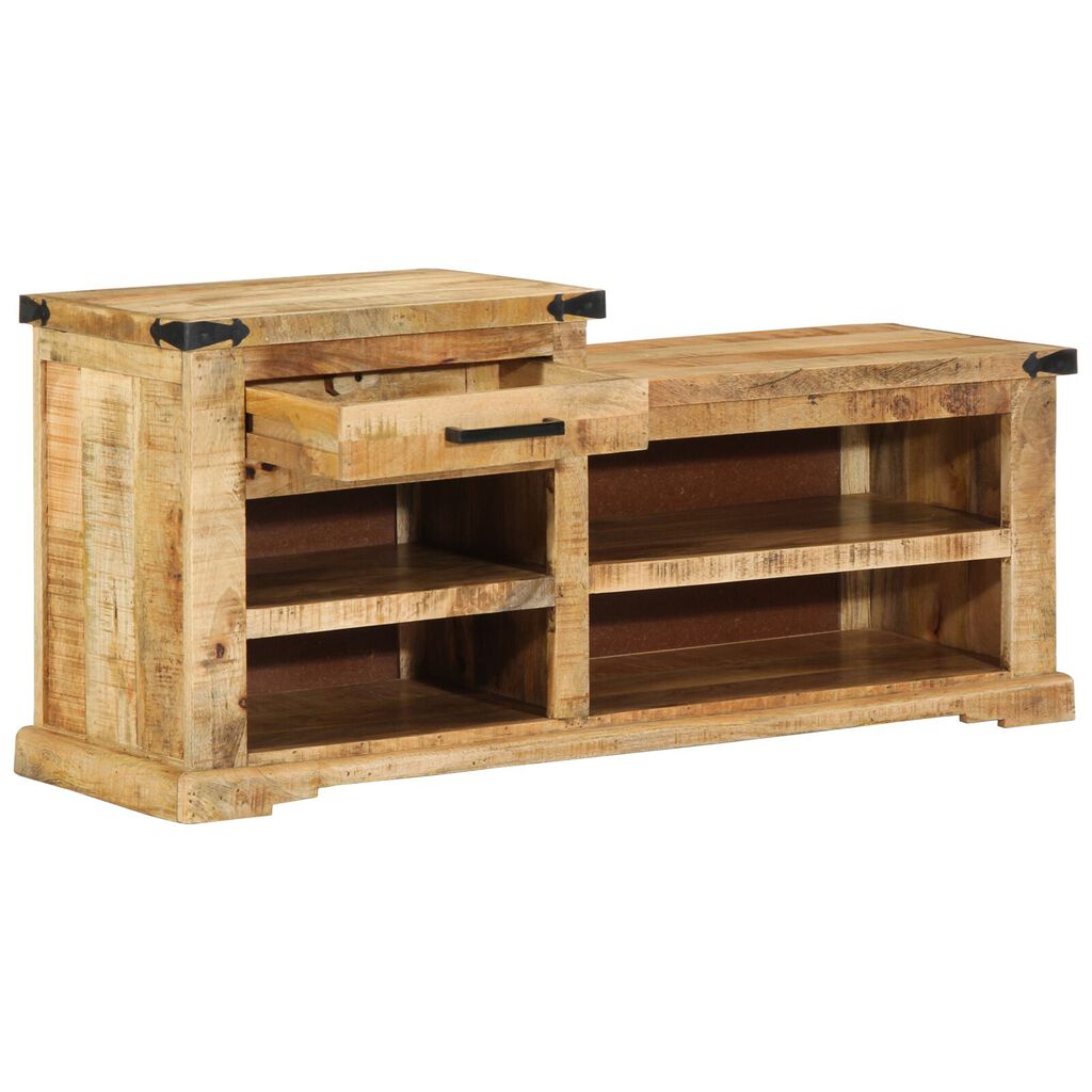 vidaXL Πάγκος για Παπούτσια 110x35x50 cm Μασίφ Ξύλο Μάνγκο