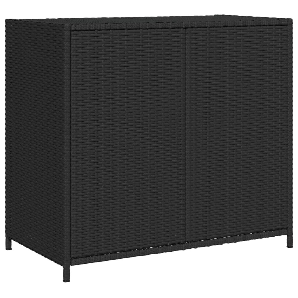 vidaXL Ντουλάπι Αποθήκευσης Κήπου Μαύρο 83x45x76 εκ. Συνθετικό Ρατάν