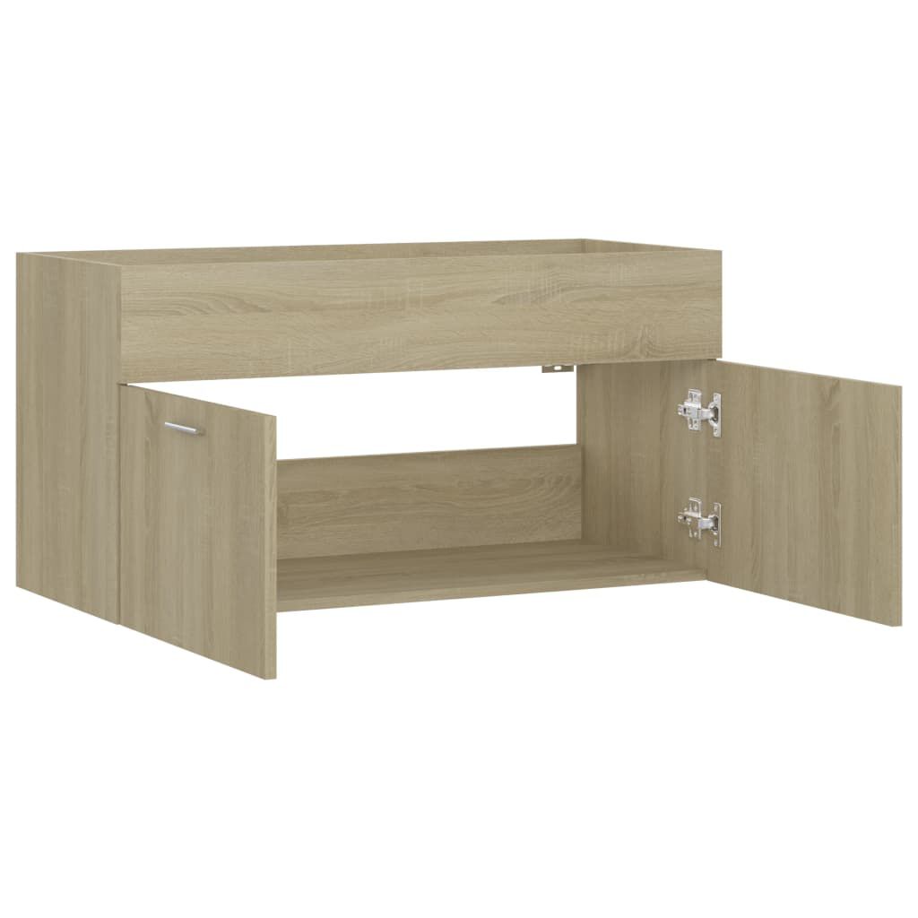 vidaXL Ντουλάπι Νιπτήρα Sonoma Δρυς 90 x 38,5 x 46 εκ. από Επεξ. Ξύλο