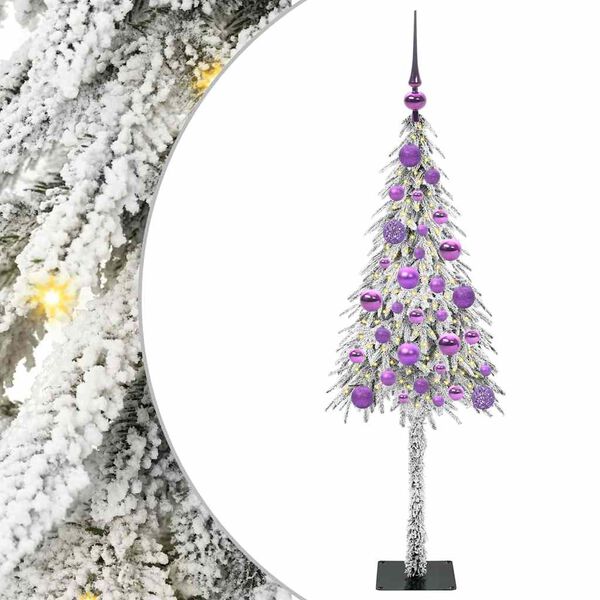 vidaXL Χριστουγεννιάτικο Δέντρο με 150 LED Λευκό 120 cm ΠΕ και Ατσάλι