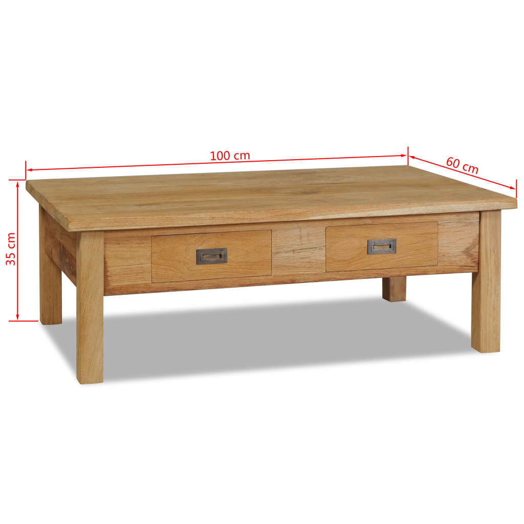 vidaXL Τραπέζι Σαλονιού 110 x 60 x 35 εκ. από Μασίφ Ξύλο Teak