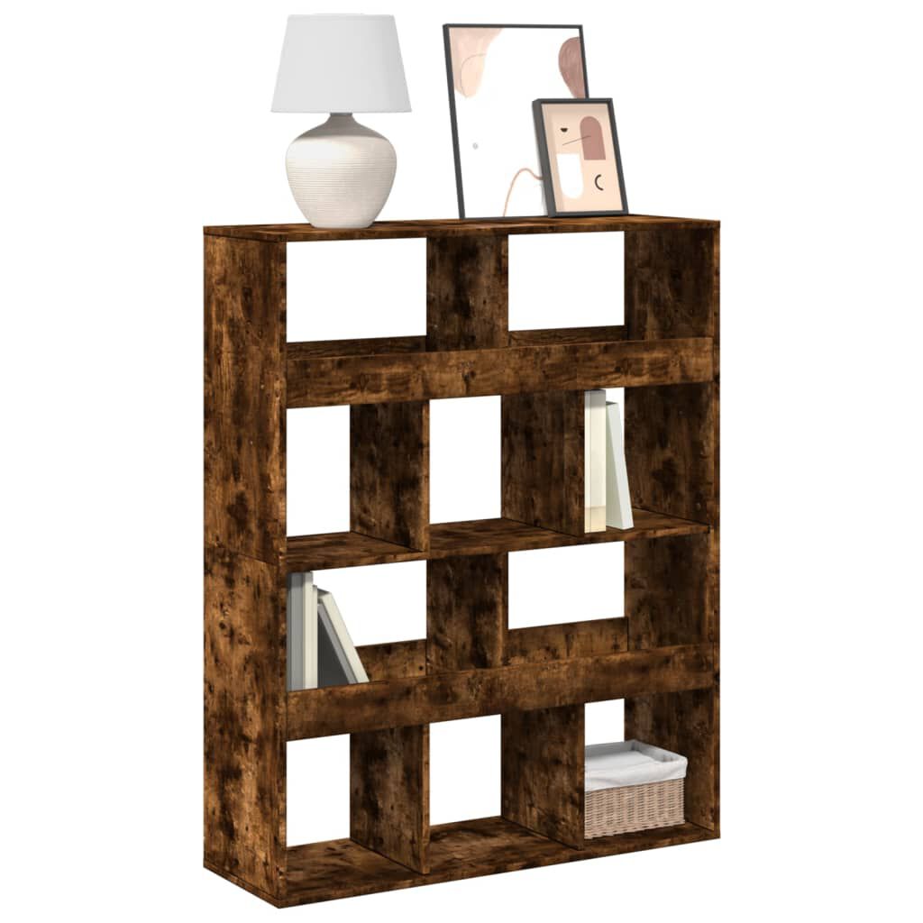 vidaXL Βιβλιοθήκη Καπνιστή Δρυς 100x33x125,5εκ. από Επεξεργασμένο Ξύλο