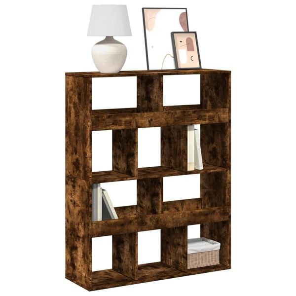 vidaXL Βιβλιοθήκη Καπνιστή Δρυς 100x33x125,5εκ. από Επεξεργασμένο Ξύλο