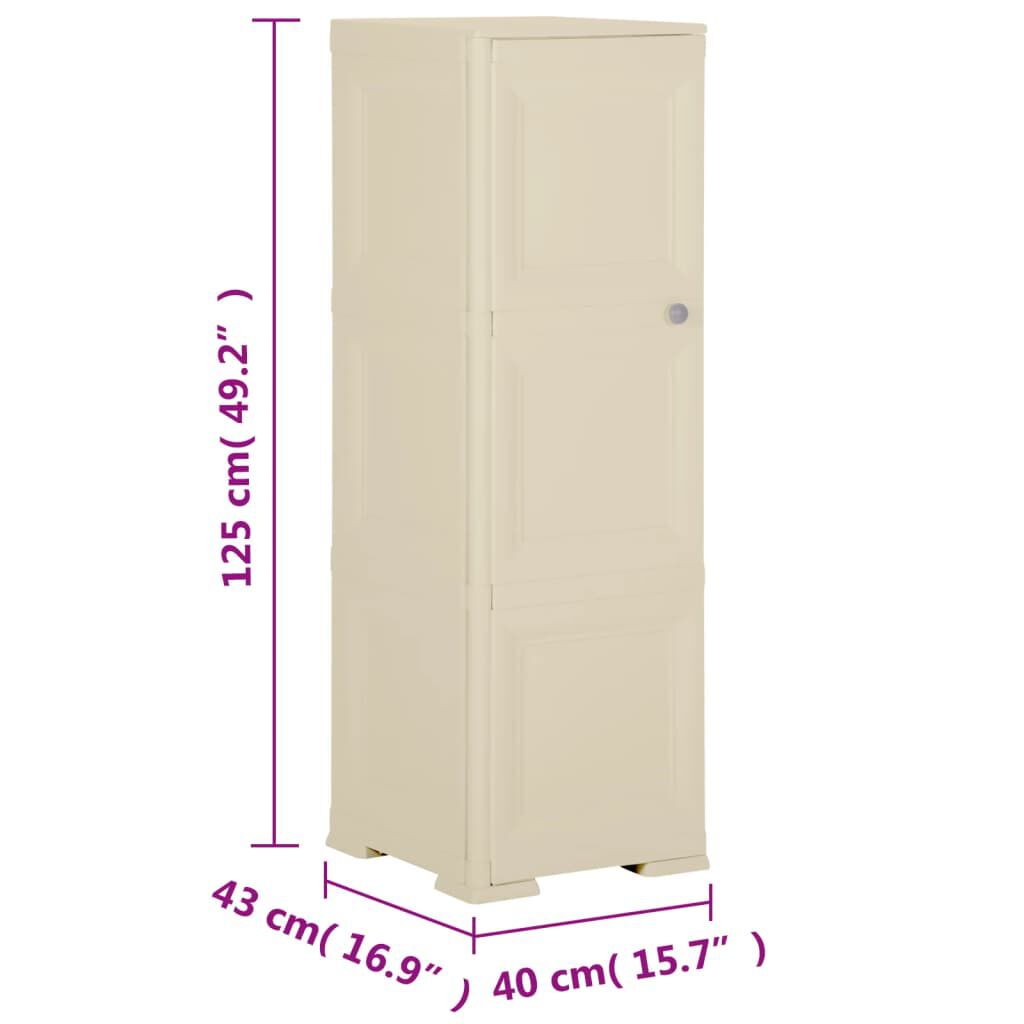 vidaXL Πλαστικό Ντουλάπι Angora Λευκό 40 x 43 x 125εκ. με Σχέδιο Ξύλου