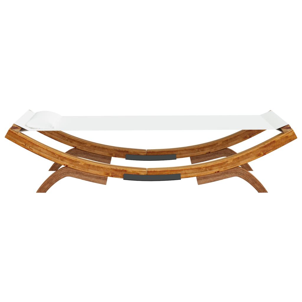 vidaXL Ξαπλώστρα Εξ. Χώρου Κρεμ 100x188,5x44 εκ. Μασίφ Λυγισμένο Ξύλο