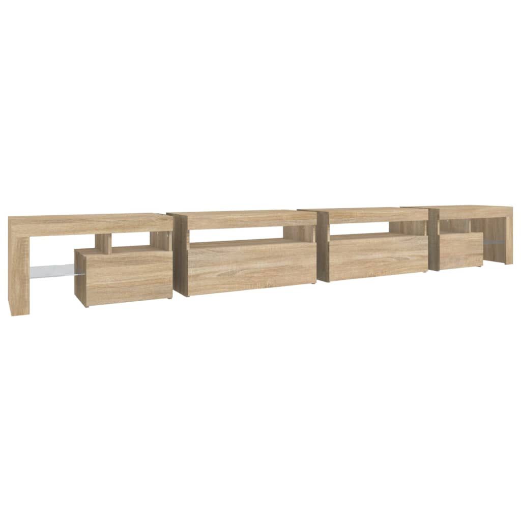 vidaXL Έπιπλο Τηλεόρασης με LED Sonoma Δρυς 290x36,5x40 εκ.