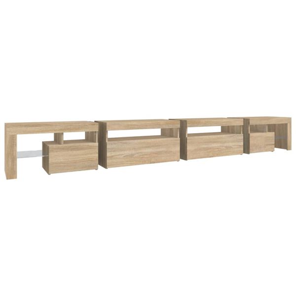 vidaXL Έπιπλο Τηλεόρασης με LED Sonoma Δρυς 290x36,5x40 εκ.