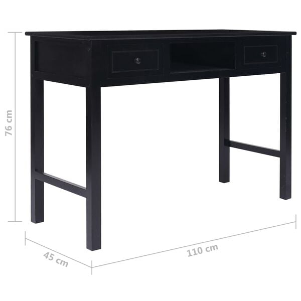 vidaXL Γραφείο Μαύρο 110 x 45 x 76 εκ. Ξύλινο